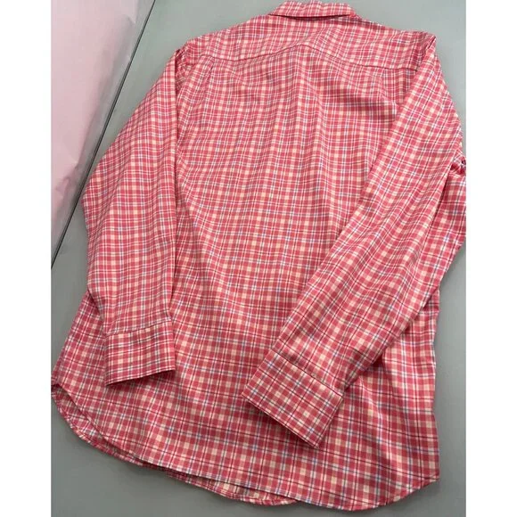 Southern Tide Shirt Mens Medium M Long Sleeve Button Up Stretch Peach Coastal - Picture 5 of 7